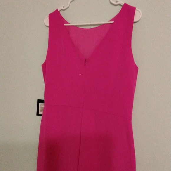 Women's NWT hot pink/Fuchsia Firmal Jumpsuit  by Marina dresses size 10 - Picture 6 of 7